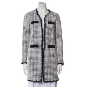 PINKO Made in Italy Long Tweed Jacket Blue & White